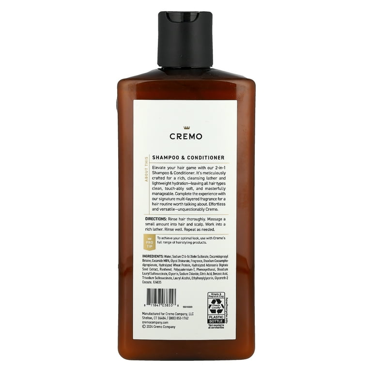 Cremo, 2-in-1 Shampoo & Conditioner, 16 oz, Italian Bergamot