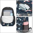 thumbnail image 4 of Unicorn and Star Black Pattern 17" Waterproof Oxford School Backpacks for Teens, S-Shape Padded Straps, for School, Travel, Hiking, Camping, 4 of 5