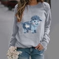 thumbnail image 2 of Sexlip Womens Floral Print Sweatshirt Crew Neck Design Warm Fabric Relaxed Silhouette for Casual Hangouts Gray L, 2 of 5