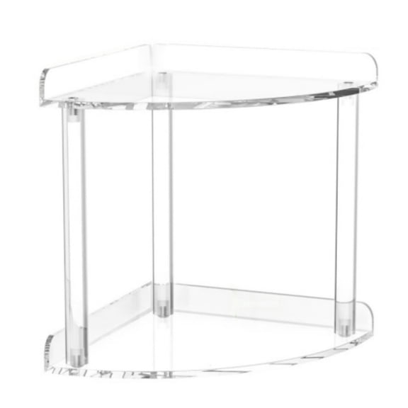 YIEMEEN 2 Tiers Acrylic Corner Shelf for Desktop Organization Space Saving Storage