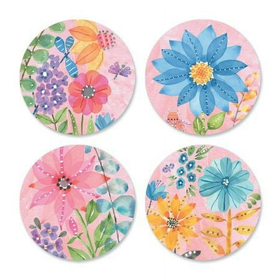 Current Garden Design Seals - Set of 24 Envelope Seals, 1 1/2 Inch Diameter