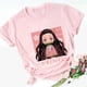 thumbnail image 3 of Camisetas de algodón para niños con estampado de Nezuko Kamado Kimetsu No Yaiba, color rosa, para bebés, lindas camisetas Harajuku Kawaii, camisetas para niñas, 3 of 4