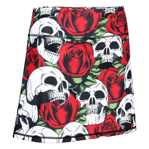 Skulls Roses Ladies Active SKORT by ReadyGOLF