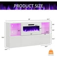 thumbnail image 2 of Merluxy 68" Fireplace TV Stand with 40" Electric Fireplace for TVs up to 78", White, 2 of 7