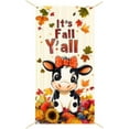 thumbnail image 5 of Hello Fall Door Cover Thanksgiving Backdrop Pumpkin Sunflower Wagon Field 71x35 Inch Rustic Autumn Banner for Porch Wall Decor Fall Harvest Photo Booth Props, 5 of 6