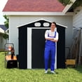 thumbnail image 7 of DTTRA 8 x 6 ft Metal Outdoor Storage Shed, Heavy Duty Galvanized Steel Garden Tool House with Lockable Doors, Air Vents and Sloped Roof for Backyard Patio Lawn Equipment, Dark Gray, 7 of 7