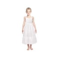 thumbnail image 2 of Flower Girls Dress White Long Tiered Midi Sleeveless Wedding Party 6 Years, 2 of 8