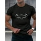 thumbnail image 1 of Men's 100% Cotton Bat Print T-Shirt - Casual Short Sleeve Round Neck Tee with Drop Shoulder Design, Regular Fit for Summer & Year-Round Wear, Machine Washable, Baseball T Shirts, Relaxed Style, 1 of 8