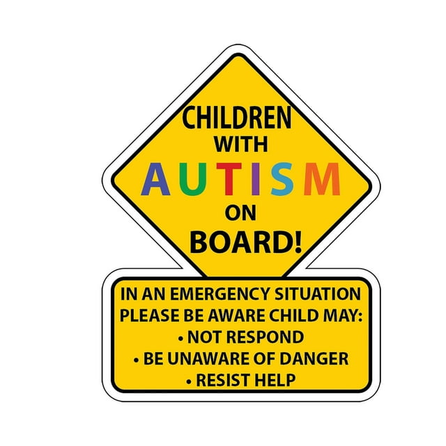 Cqxid Stickers Under $5 Autisms Alarm Wall Stickers For Children'S Cars Trucks Laptops Decorative Self Adhesive Pvc Emergency Response Sign Stickers