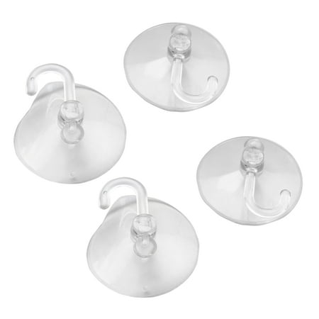 

40 x Suction Cups Clear Plastic Cups with Metal Hooks Decoration