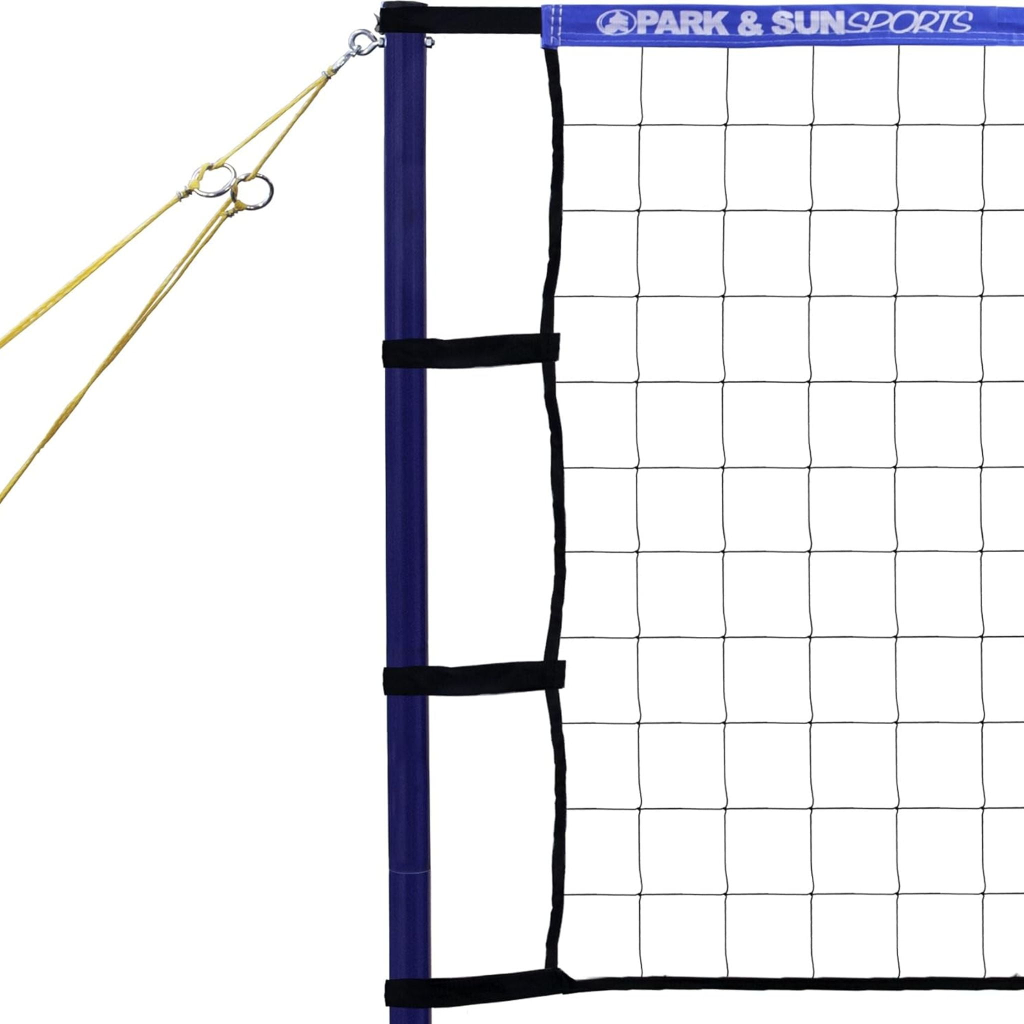 Park & Sun Spiker Sport Steel Volleyball Set – 3‑piece steel poles, adjusts to men’s/coed/women’s heights, regulation 32′ net, includes boundary, stakes, ball, pump & carry bag