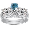 thumbnail image 1 of 2 1/2ct Blue & White Diamond Engagement Ring Set 14K White Gold, 1 of 2