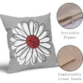 thumbnail image 5 of Red White Daisy Pillow Covers 16x16 Set of 2 Spring Summer Gray Grey Colored Decorative Throw Pillows Outdoor Modern Art Flower Pillowcase Square Linen Cushion Case for Home Sofa Couch Bed, 5 of 6