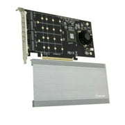 Controladora Quad M.2 M-key NVMe Slot PCIe 3.0 x16 Bifurcation Riser Controller Card Non-RAID