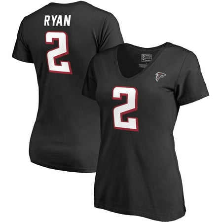 Matt Ryan Atlanta Falcons NFL Pro Line by Fanatics Branded Women's Authentic Stack Name & Number V-Neck T-Shirt -