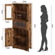 thumbnail image 3 of QinaQin Gabinete alto moderno para baño, alacena de MDF resistente al agua con puertas de vidrio, cajón y repisas ajustables, 3 of 8