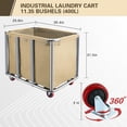 thumbnail image 3 of Commercial Laundry Cart with Wheels,400L for Home,Hotel(Beige) | 440 lbs Large Industrial Laundry Cart,Rolling Laundry Cart with Sturdy Stainless Steel Frame and Oxford Bag for Hospital, 3 of 6
