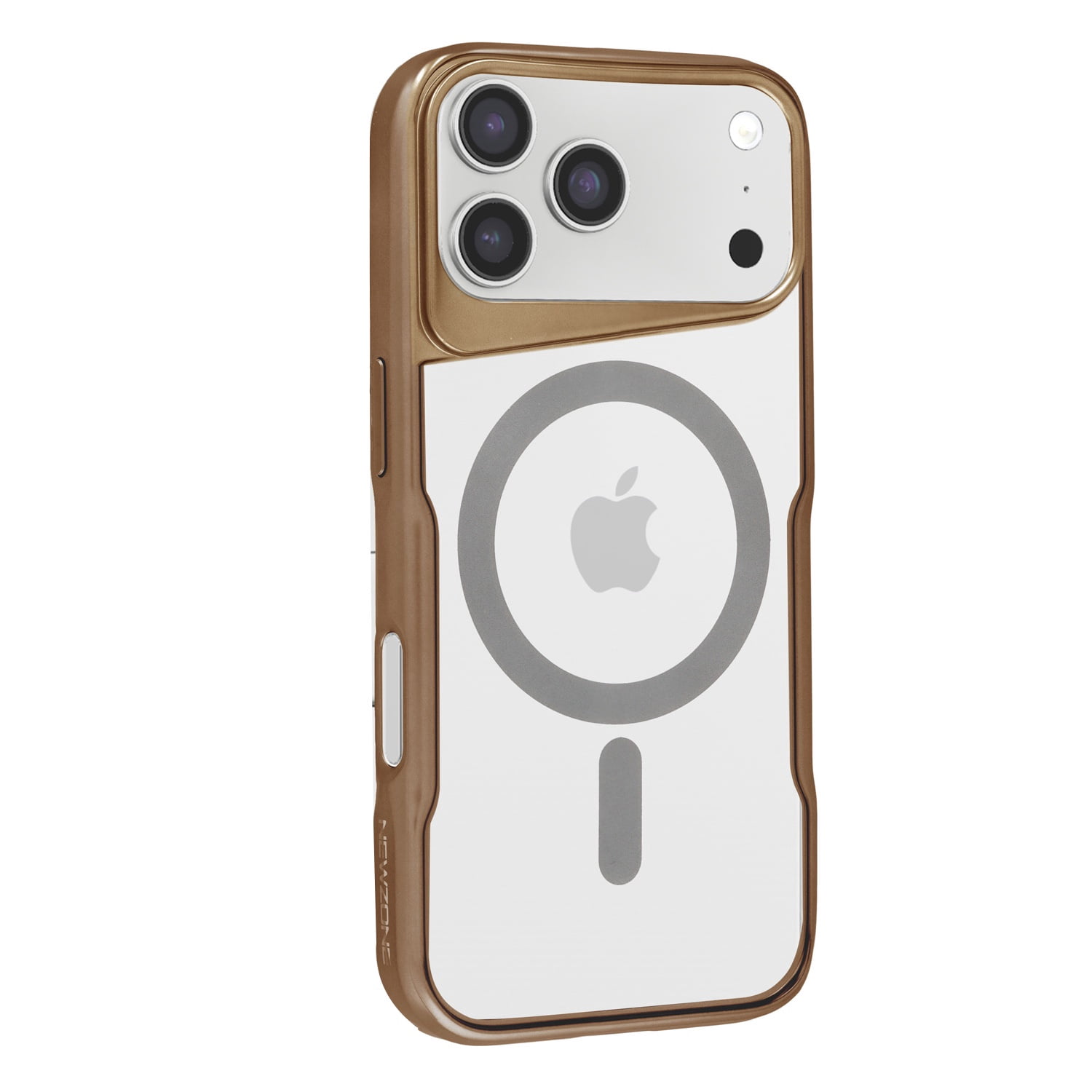 Transparent Slim Magnetic Cover for iPhone 17 Pro Max - Gold