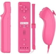 thumbnail image 1 of Wii Controller Compatible with Nintend Wii, Wii U with Motion Plus, 1 Pack Wii Remote and Nunchuck Controller with Silicone Case and Wrist Strap (Pink), 1 of 6