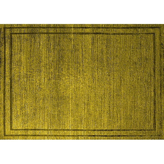 Ahgly Company Indoor Rectangle Oriental Yellow Industrial Area Rugs, 5' x 7'