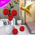 thumbnail image 2 of Beautynvta 2 Pcs Round Wicker Rattan Balls, 2'' Rattan Woven Decorative Ball Bowl Vase Filler, Wicker Balls for Birthday Home Party Table Centerpiece Wedding Decor, Red, 2 of 6