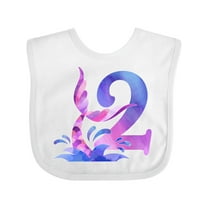 Inktastic 2nd Birthday Mermaid Tail Boys or Girls Baby Bib