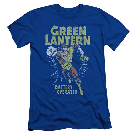 Green Lantern Fully Charged S/S Adult 30/1 T-Shirt Royal Blue