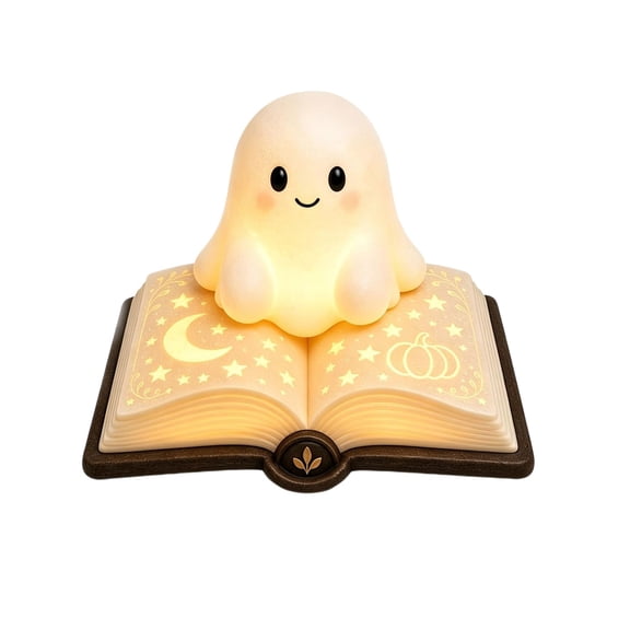 Halloween Night Light Halloween Ghost Night Light, Cute Squishy Lamp for Room Decor, USB Rechargeable, Cute Home Decor Beige