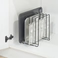 thumbnail image 2 of mDesign X-Large Steel Storage Tray Organizer Rack for Kitchen Cabinet - Black, 2 of 8