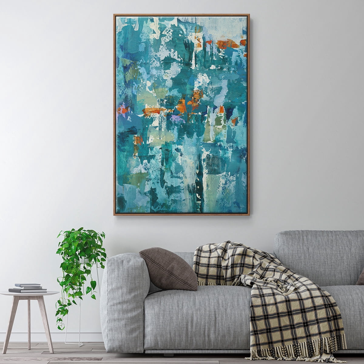 Reticent I Framed Premium Gallery Wrapped Canvas - Ready to Hang - 25 x 37 - Walnut Floating Frame