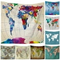 thumbnail image 7 of 51.2×59" Vintage World Map Tapestry Watercolor Tapestry Abstract Map Tapestry Wall Hanging Colorful Globe Tapestry Stylish Painting Map Tapestry for Living Room Dorm Wall Decor, 7 of 7