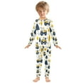 thumbnail image 6 of FORMRS Long Sleeve Top and Pants Pajama Set for Niños 2-Piece Sleepwear, Sizes 18M-8Y, Yellow Cartoon Truck Pattern, 6 of 6
