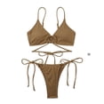 thumbnail image 2 of Soidarity Conjunto de bikinis sexy Traje de baño de piezas con correa enlazada linda Traje de baño amigable con la piel Ropa de playa liviana Traje de baño Color café METRO Soidarity OD031957-02, 2 of 6