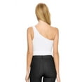 thumbnail image 4 of Women's One Shoulder Basic Tank Top Bodysuit, White, 4 of 4
