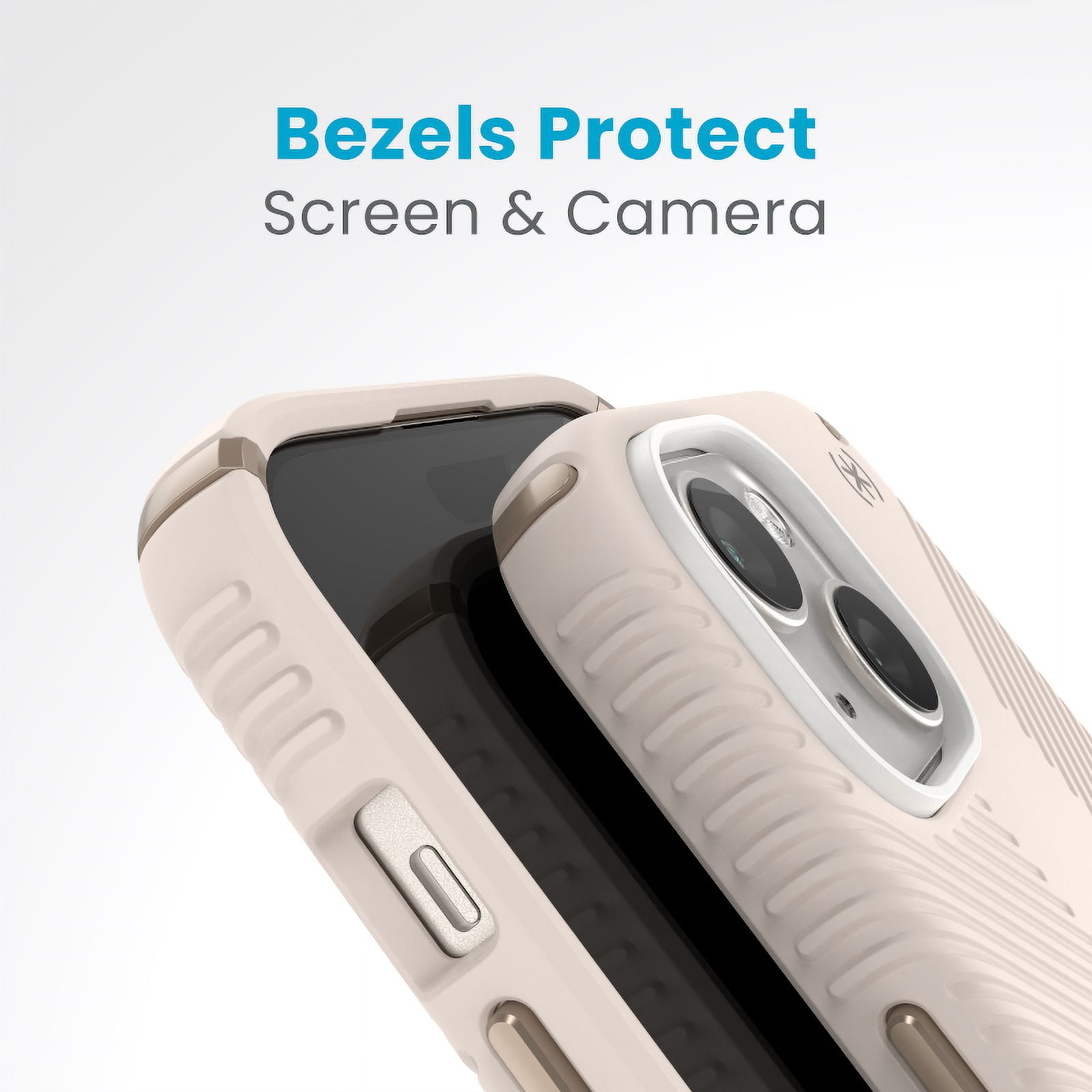 Speck iPhone 15 Case-Presidio2 Grip-ClickLock-MagSafe-6.1 Inch Phone Case-Bleached Bone/Heirloom Gold/Hazel Brown