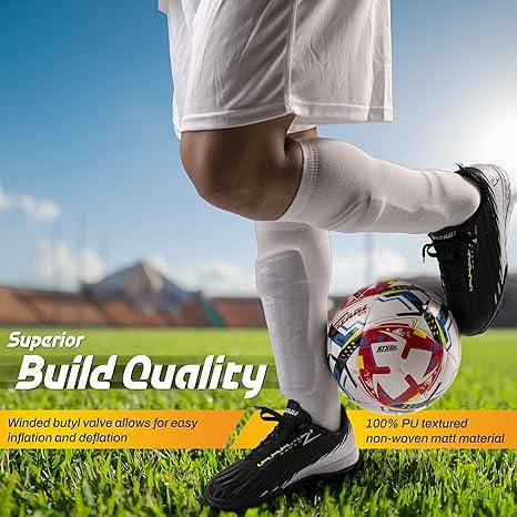 Vizari Alto Soccer Ball | NFHS Approved | Durable 24-Panel Design | Water-Resistant & Aerodynamic | White, 5