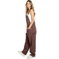 thumbnail image 2 of Revolt Plus Size Women's Juniors Baggy Straight Leg Overalls (14, Plum), 2 of 4