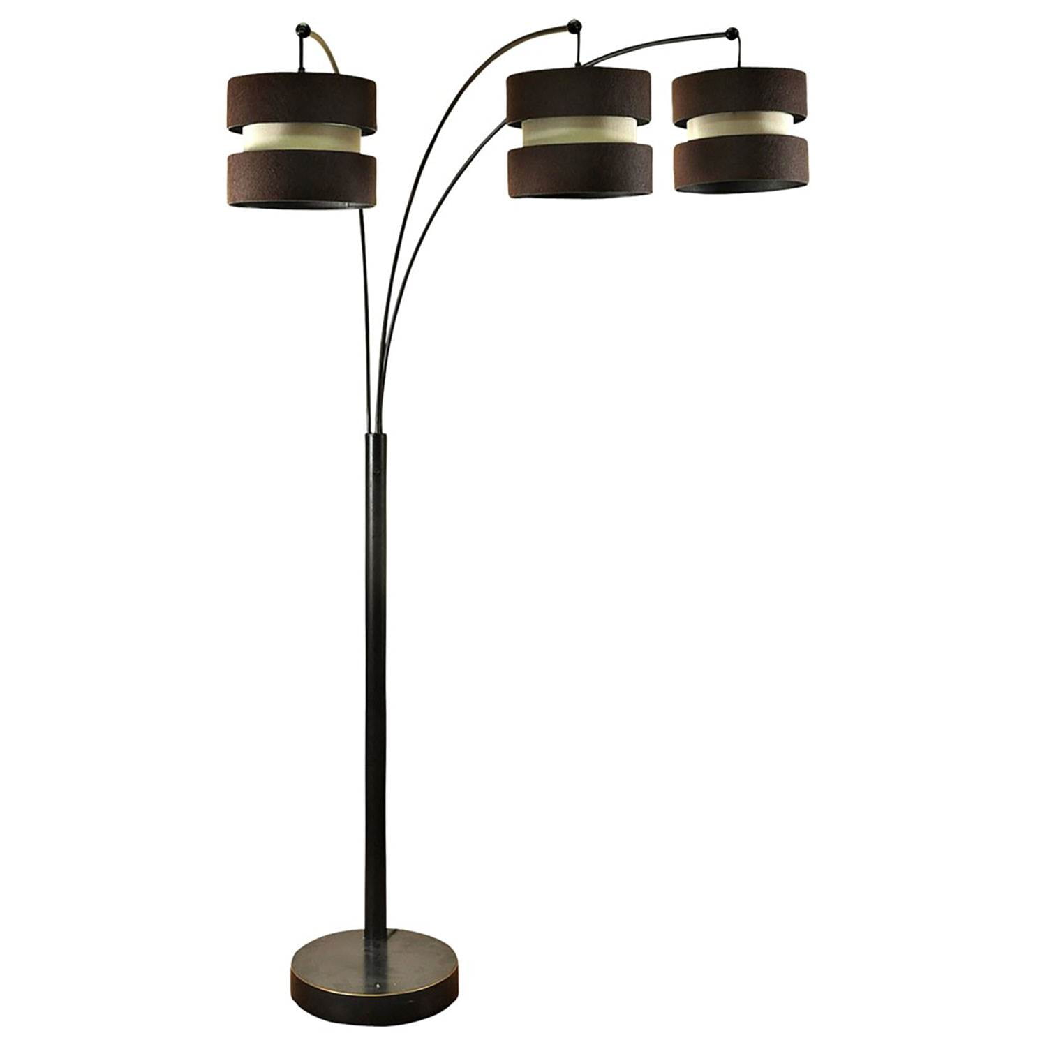 Abode 84 Modern Bronze 3 Arm Standing Arc Floor Lamp with ...