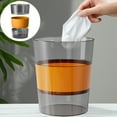 thumbnail image 2 of Small Trash Can Clear Foldable Plastic Wastebasket Paper Basket Garbage Container Bin Round for Bathroom Bedroom Kitchen Offices Cafe Camping Laundry Room Desk Side Trash Can, 2 of 6