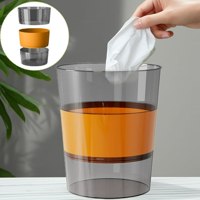 JMYHOAM Combination Trash Can Transparent Modular Trash Can Storage Bin Three Sections Splicing Trash Can Office Bathroom Waste Bin Small Space Desk Side Bin Foldable