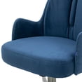 thumbnail image 4 of Chromcraft Fabric Dining Upholstered Caster Chair in Antonio Navy (set of 2), 4 of 5