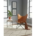 thumbnail image 4 of Cresta Modern Tan Butterfly Chair | Handmade Genuine Leather Seat | Iron Frame Accent Chair for Living Room, Bedroom & Lounge | Foldable Indoor Seating, 4 of 8