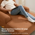 thumbnail image 7 of Condemo Modern Linen Fabric Indoor Chaise Lounge Chair for Bedroom, Living Room, Office, Orange-red, 7 of 7
