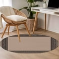 thumbnail image 5 of Black Brown Greek Key Large Area Rugs for Bedroom Living Room, Soft Non Slip Carpet Bedside Rug, Geometric Greece Ancient Farmhouse Geo Round Floor Cover Kitchen Accent Rug 3.3' for Office, 5 of 9