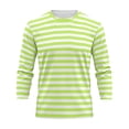 thumbnail image 5 of snilers Mens Striped Shirts Soft 3/4 Length Sleeve T-Shirt Crewneck Cotton Blend Stripes Top Spring Summer Casual Tee L, 5 of 6