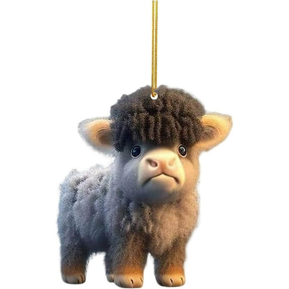 CxhicLuv Cute Cow Car Pendant, Christmas Tree Hanging Ornament, Unique Farmhouse Style Christmas Decorations, Holiday Decor for Car Rearview Mirror, Christmas Party Gift Ideas