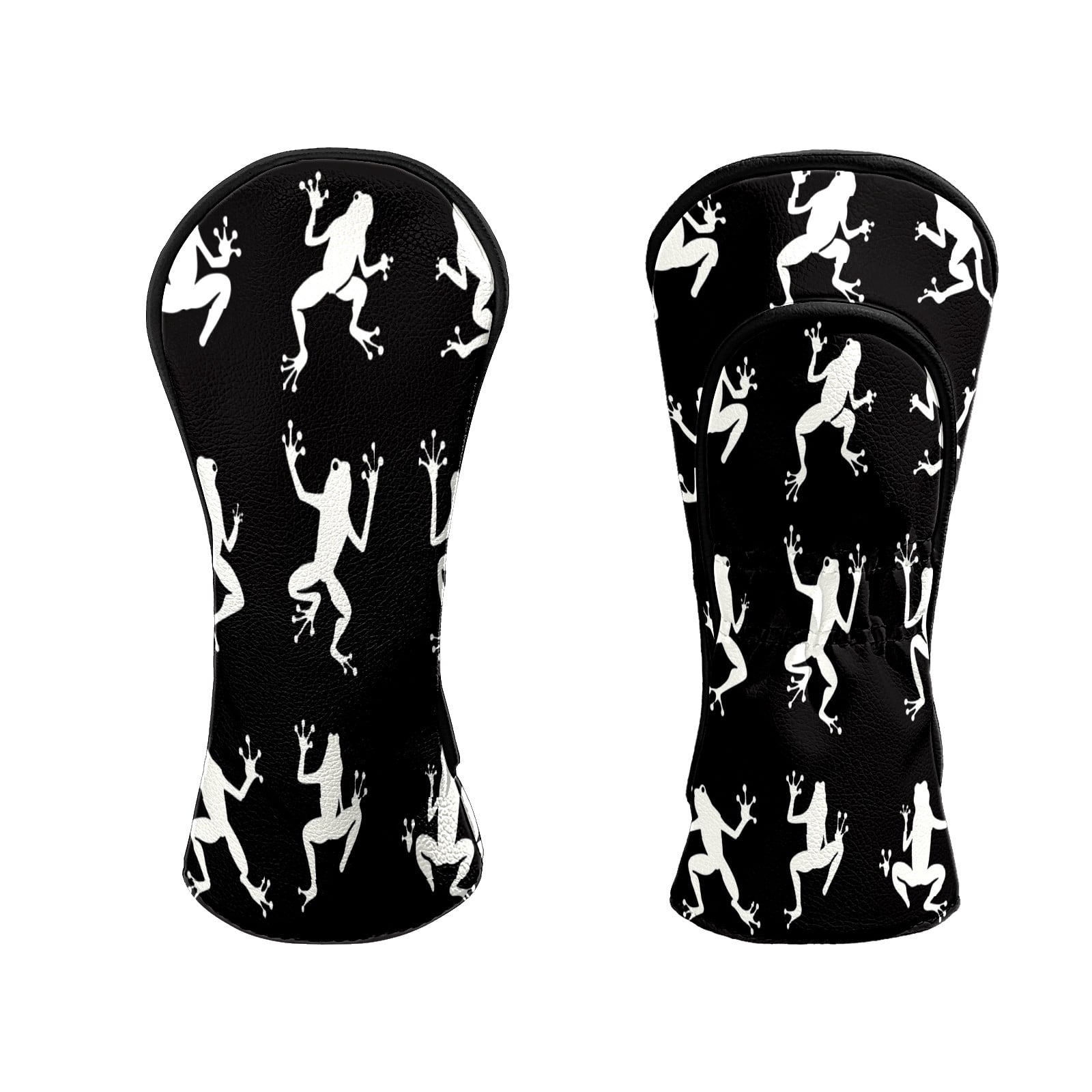 Golf Club Head Covers Funny Frog Waterproof Leather Golf Head Covers for Men Women Driver Head Cover Fairway Headcover for Golf Lovers