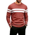 thumbnail image 2 of Mens Sweater Sweater Casual Striped Long Sleeve Fall Winter Pullovers, 2 of 7
