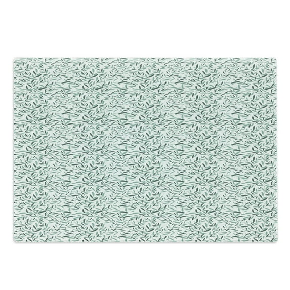 Garden Cutting Board, Olive Branches with Leaves Classic Simplistic Soft Spring Time Theme, Decorative Tempered Glass Cutting and Serving Board, Large Size, Almond Green Green, by Ambesonne