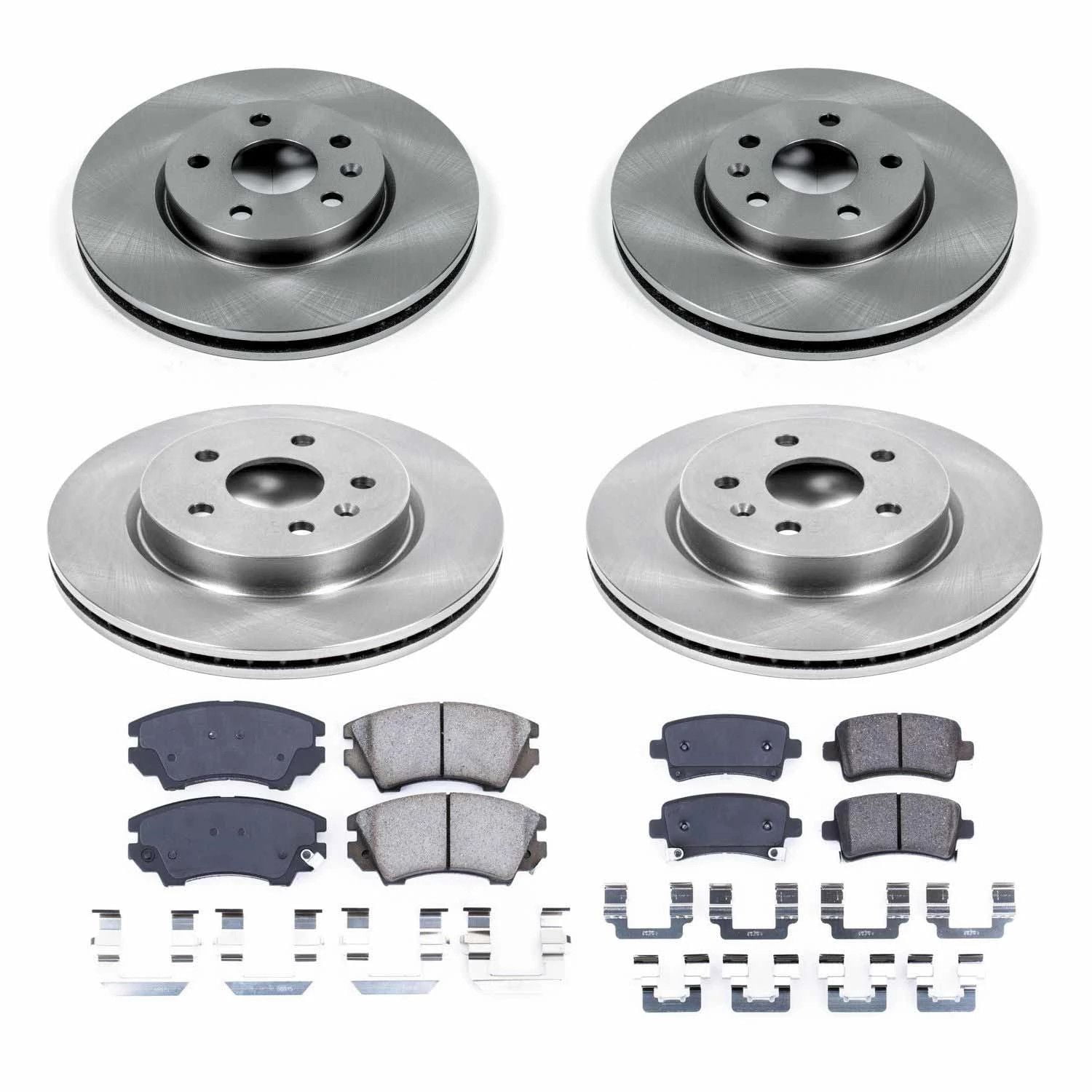 Power Stop Front and Rear Stock Replacement Brake Pad and Rotor Kit KOE6330